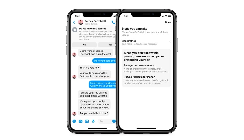 Facebook Messenger will alert users about potential scammers
